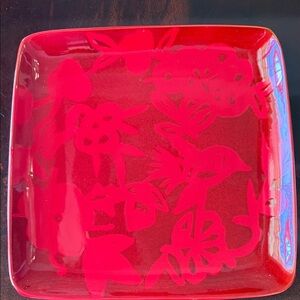 Regency Red Laurie Gates Square Serving Plate
